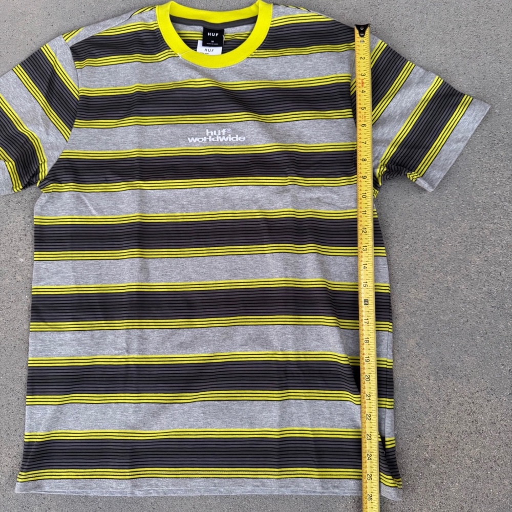 HUF Worldwide Men Travis Knit Striped T-Shirt Size Medium - Picture 4 of 6